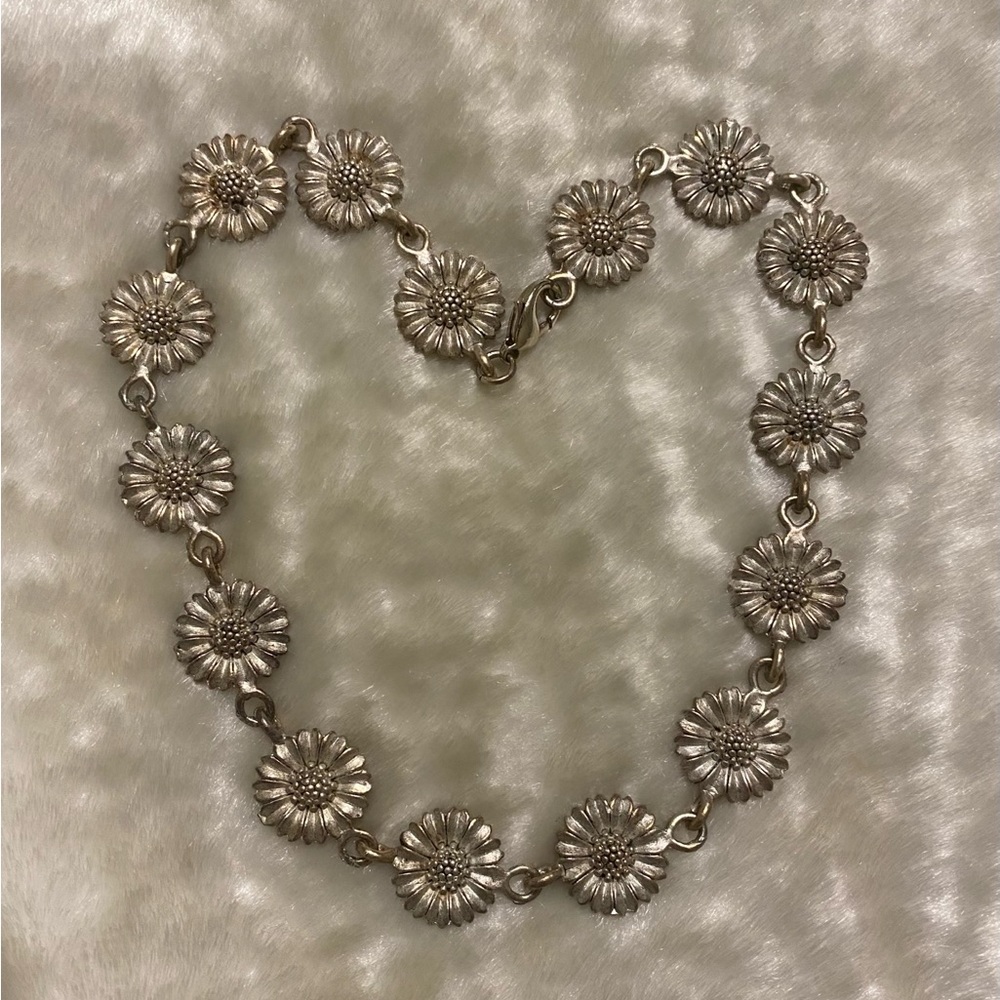 🍀VTG Daisy Signed EH Eivind Hillestad Necklace